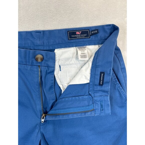 Vineyard Vines Breaker Pants Mens‎ 32x32 Blue Slim Fit Stretch - Picture 3 of 7